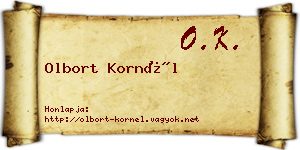 Olbort Kornél névjegykártya