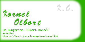 kornel olbort business card