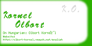 kornel olbort business card